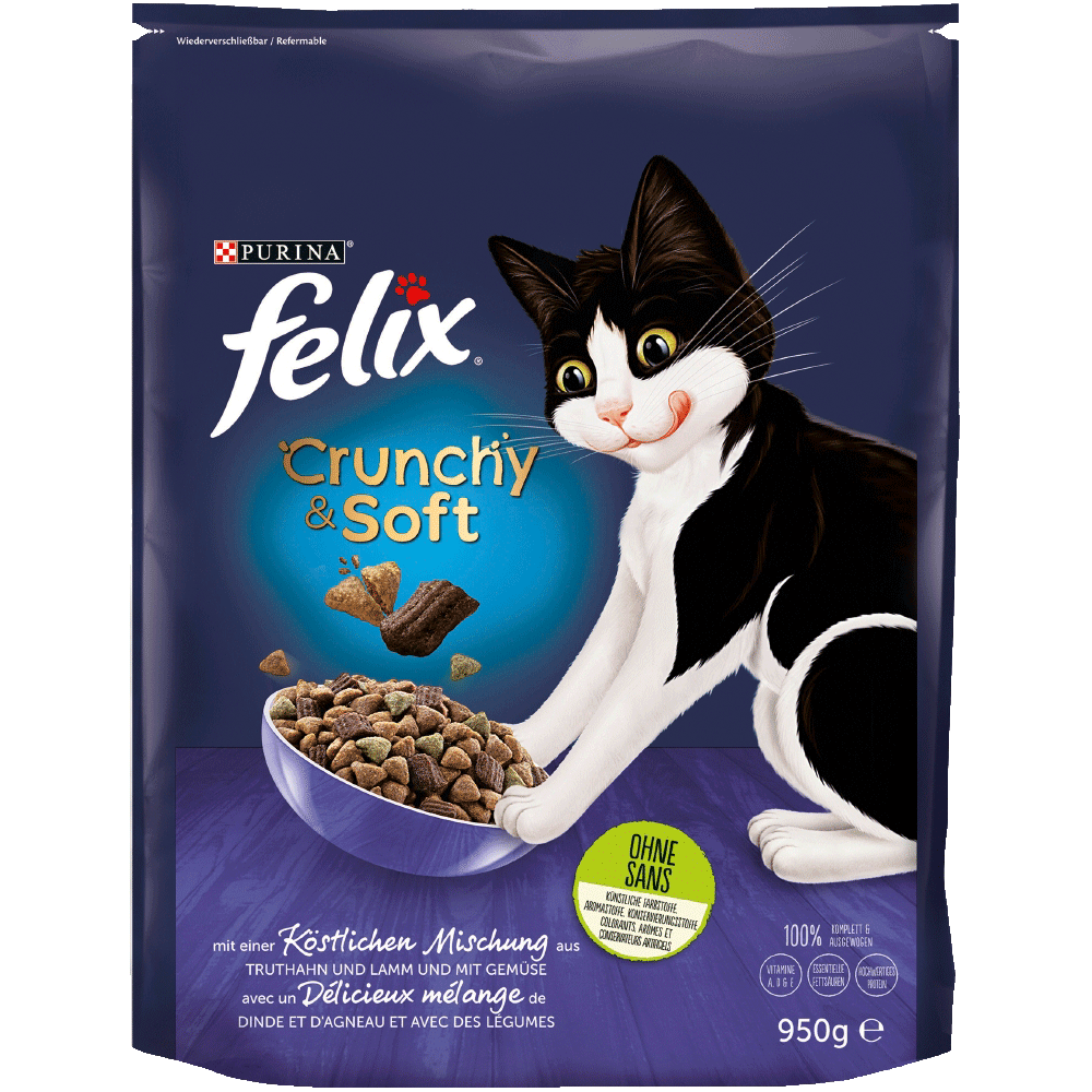 Bild: Felix Crunchy & Soft Truthahn und Lamm mit Gemüse