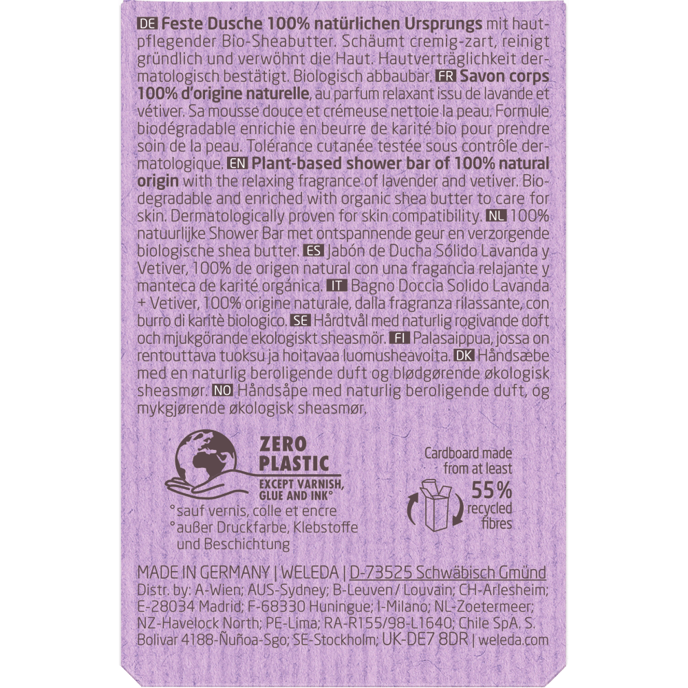 Bild: WELEDA Feste Dusche Lavender & Vetiver