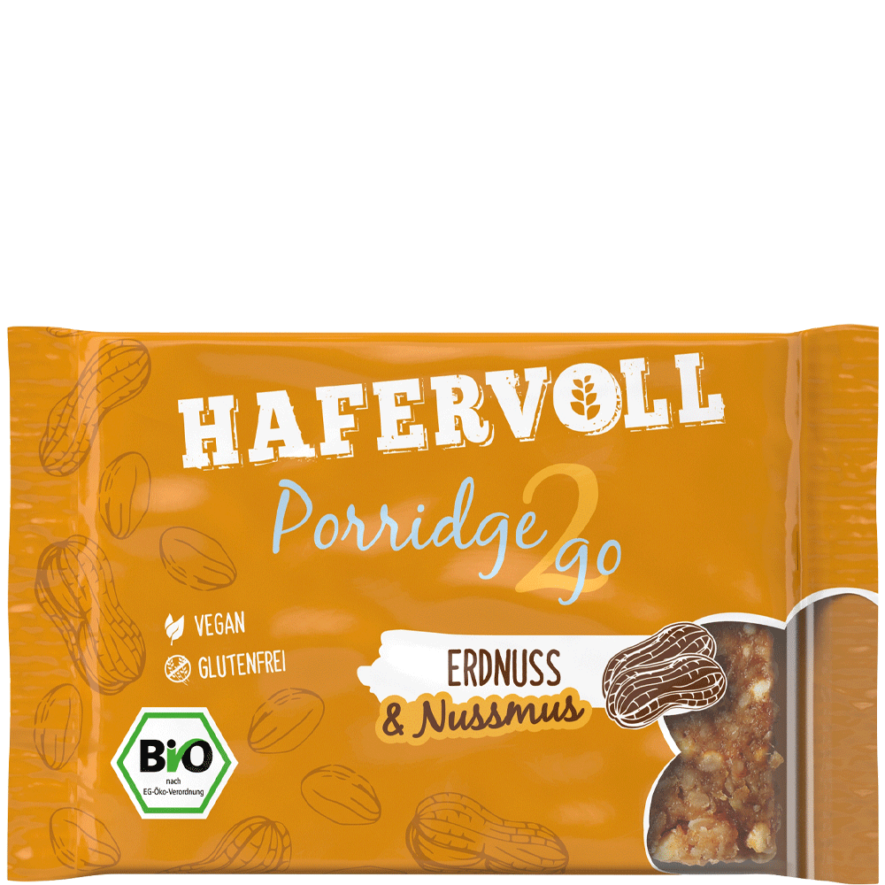 Bild: HAFERVOLL Bio Porridge2go Erdnuss