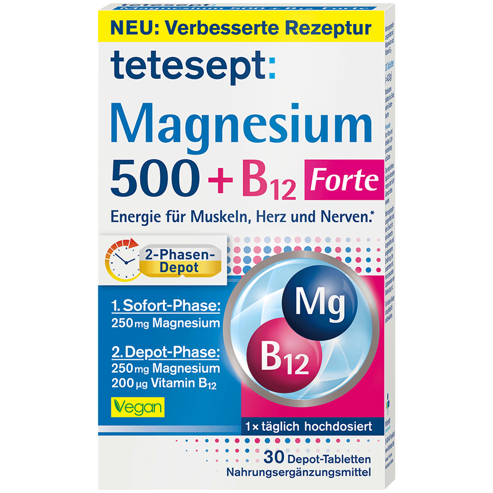 Bild: tetesept: Magnesium 500+ B12 Depot-Tabletten