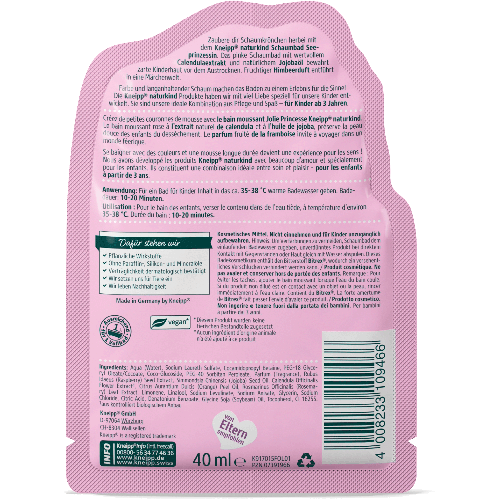 Bild: Kneipp Naturkind Kinder Schaumbad Seeprinzessin