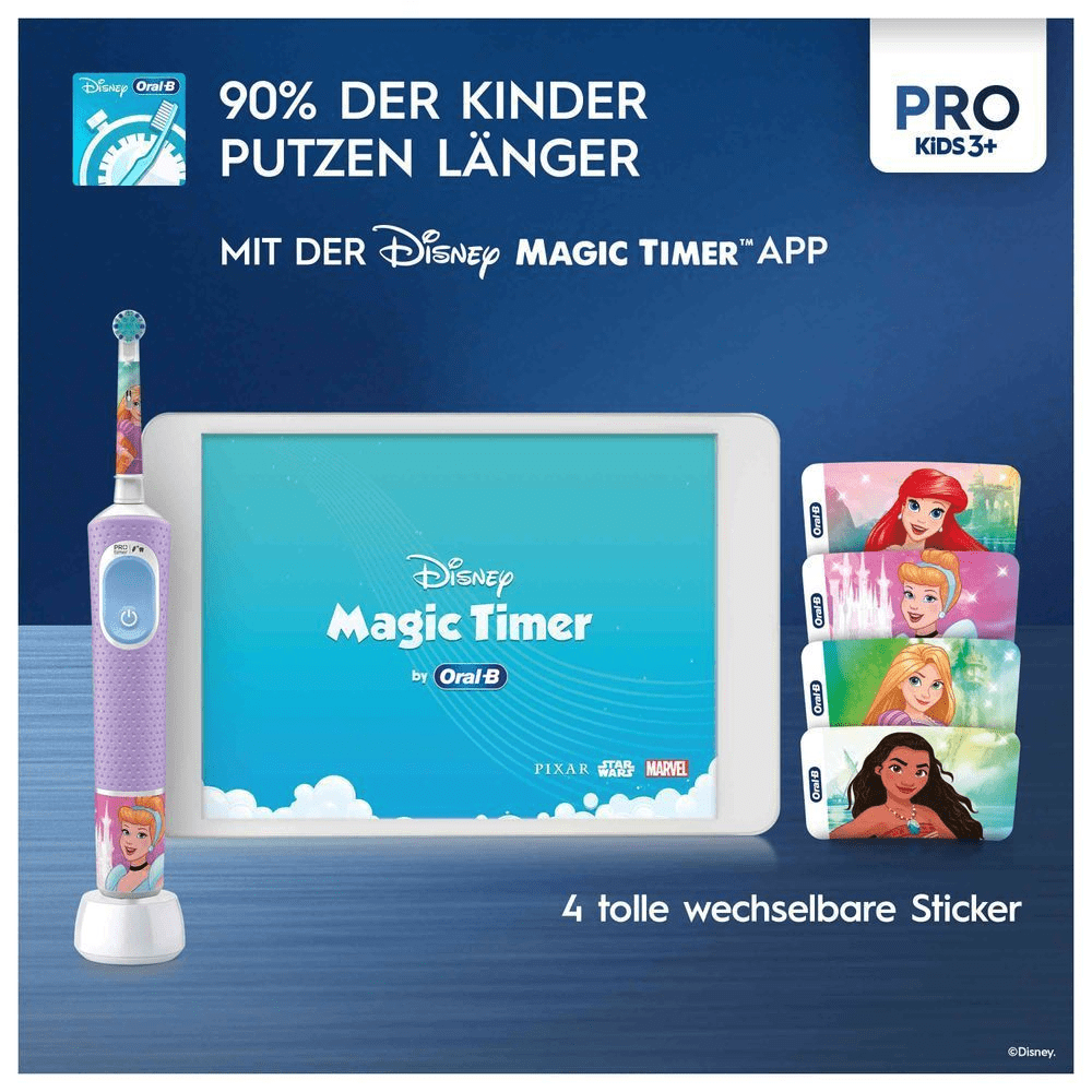 Bild: Oral-B Pro Kids Princess Elektrische Zahnbürste, Lila/Blau