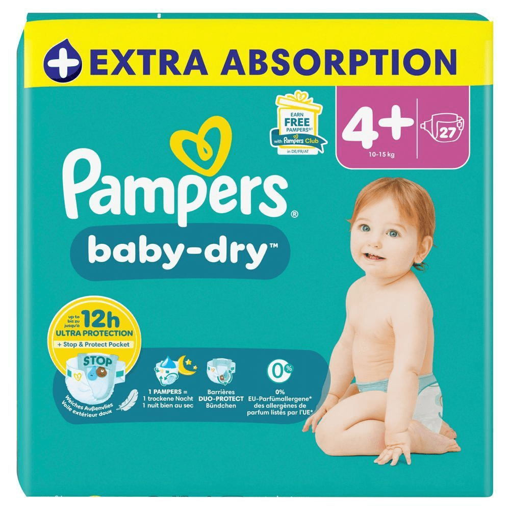 Bild: Pampers Baby-Dry Größe 4+, 10kg-15kg