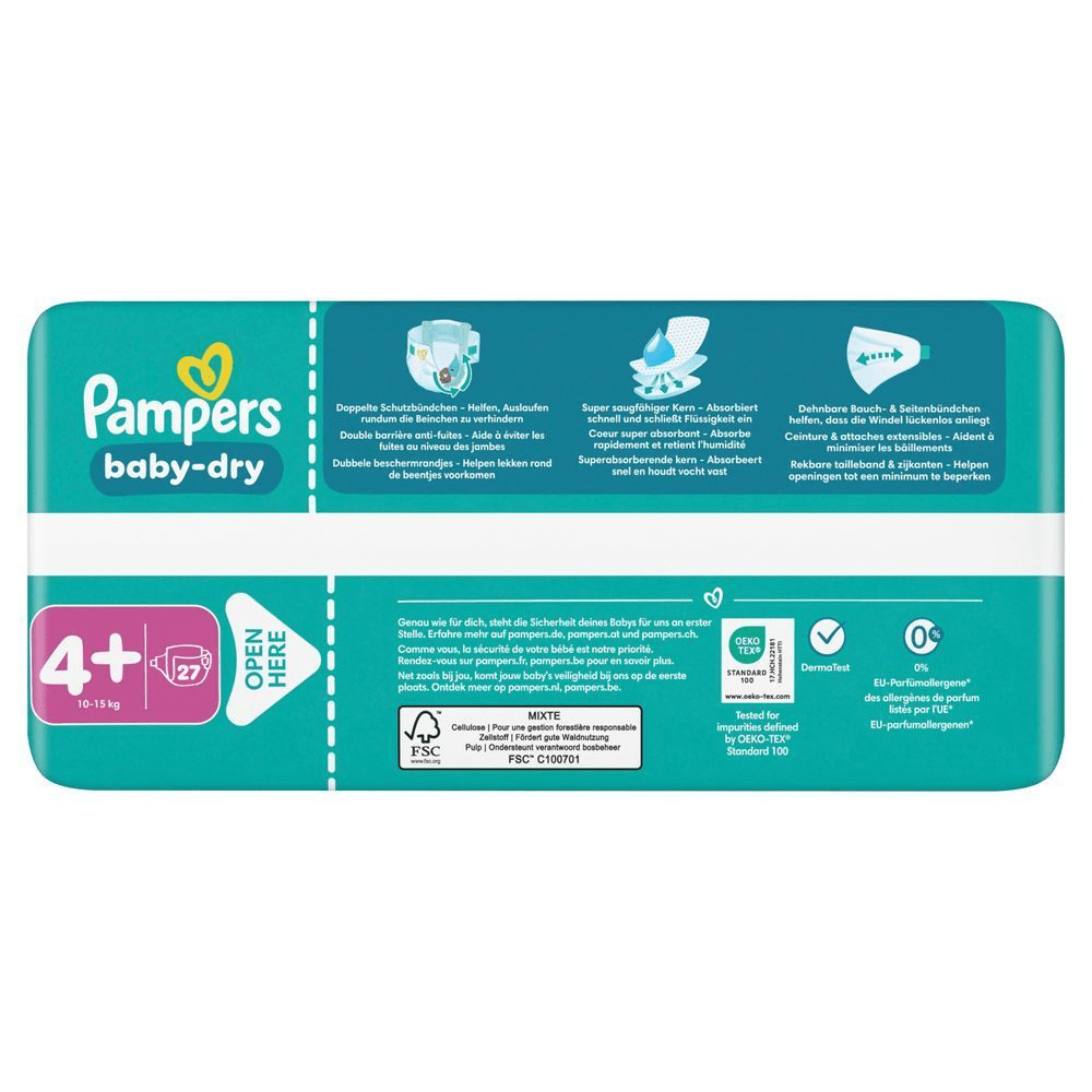 Bild: Pampers Baby-Dry Größe 4+, 10kg-15kg