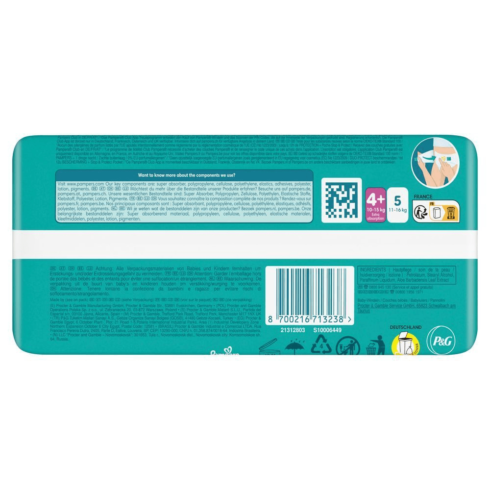 Bild: Pampers Baby-Dry Größe 4+, 10kg-15kg