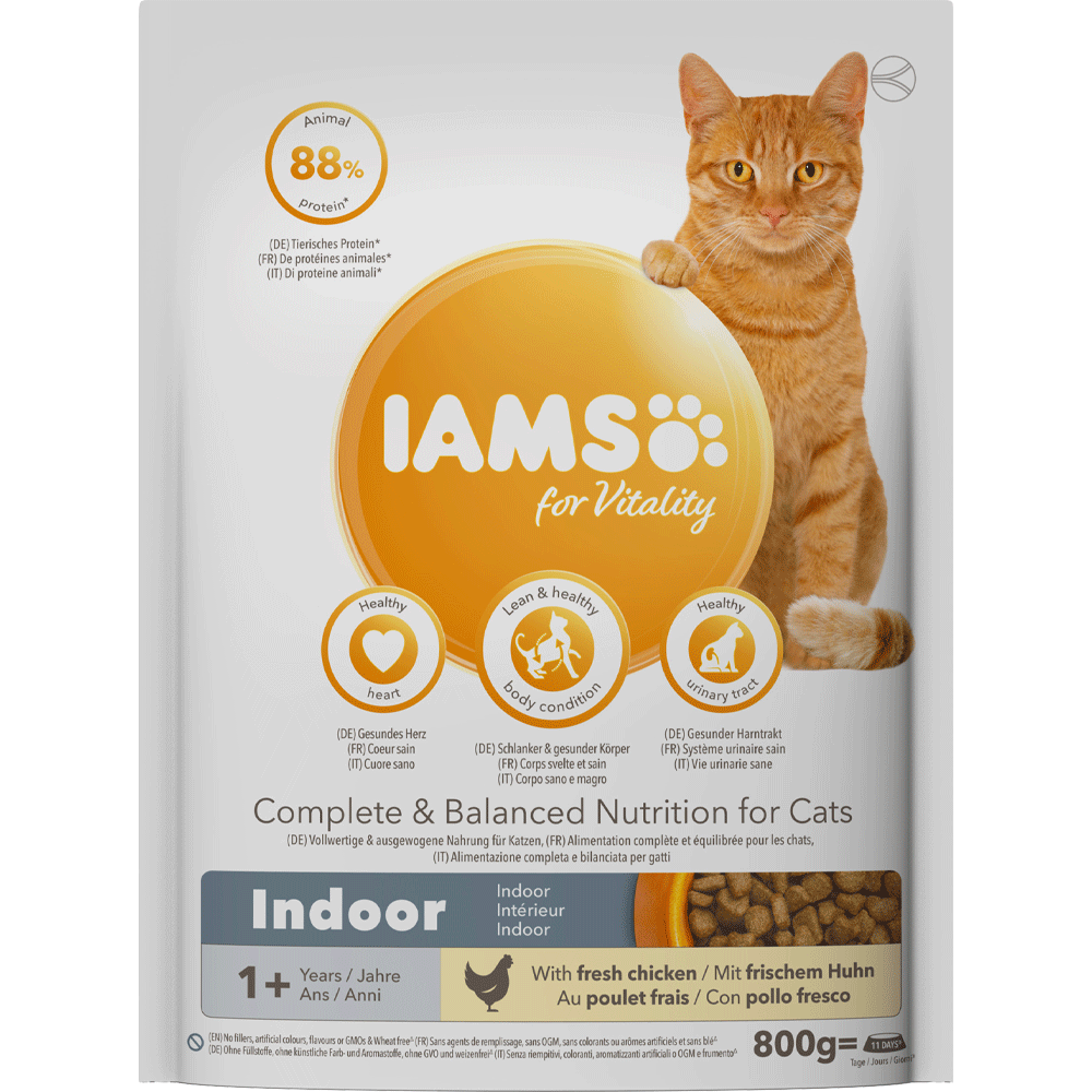Bild: IAMS For Vitality Trockenfutter Indoor Mit Frischem Huhn