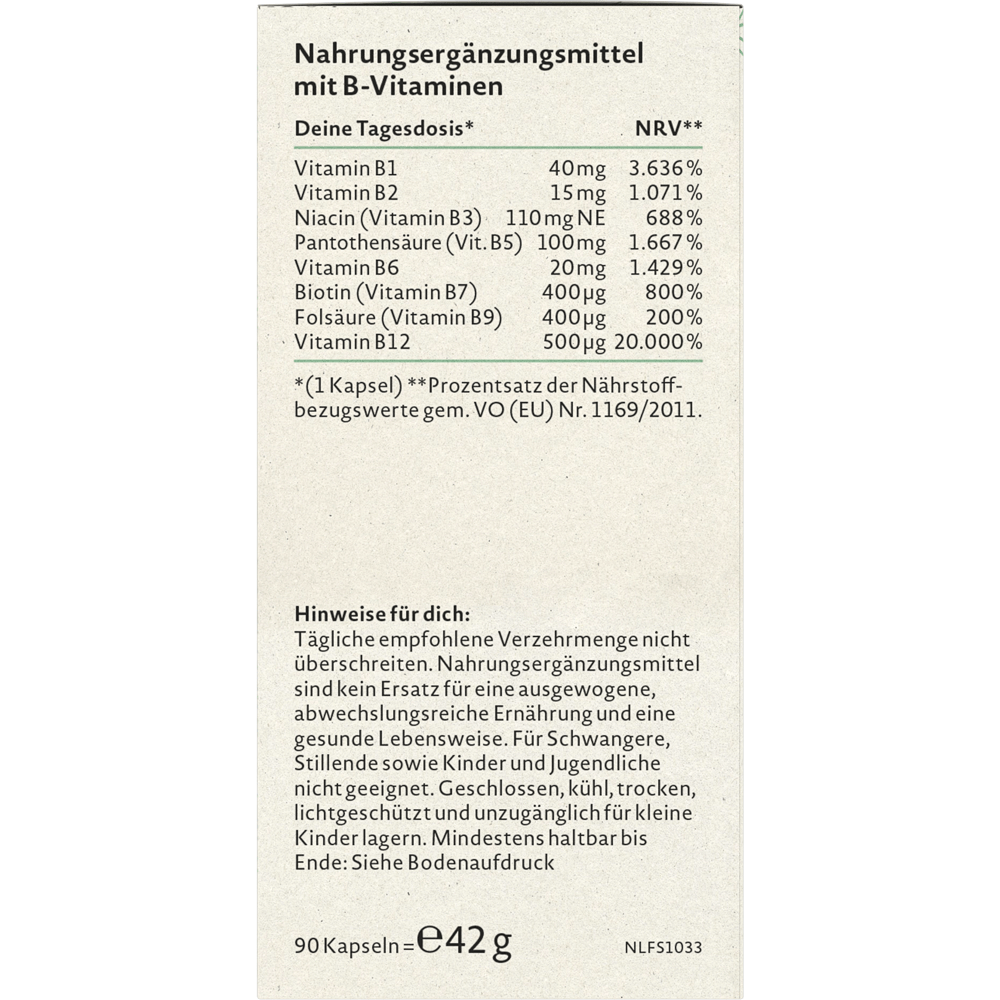 Bild: NATURE LOVE Vitamin B Komplex