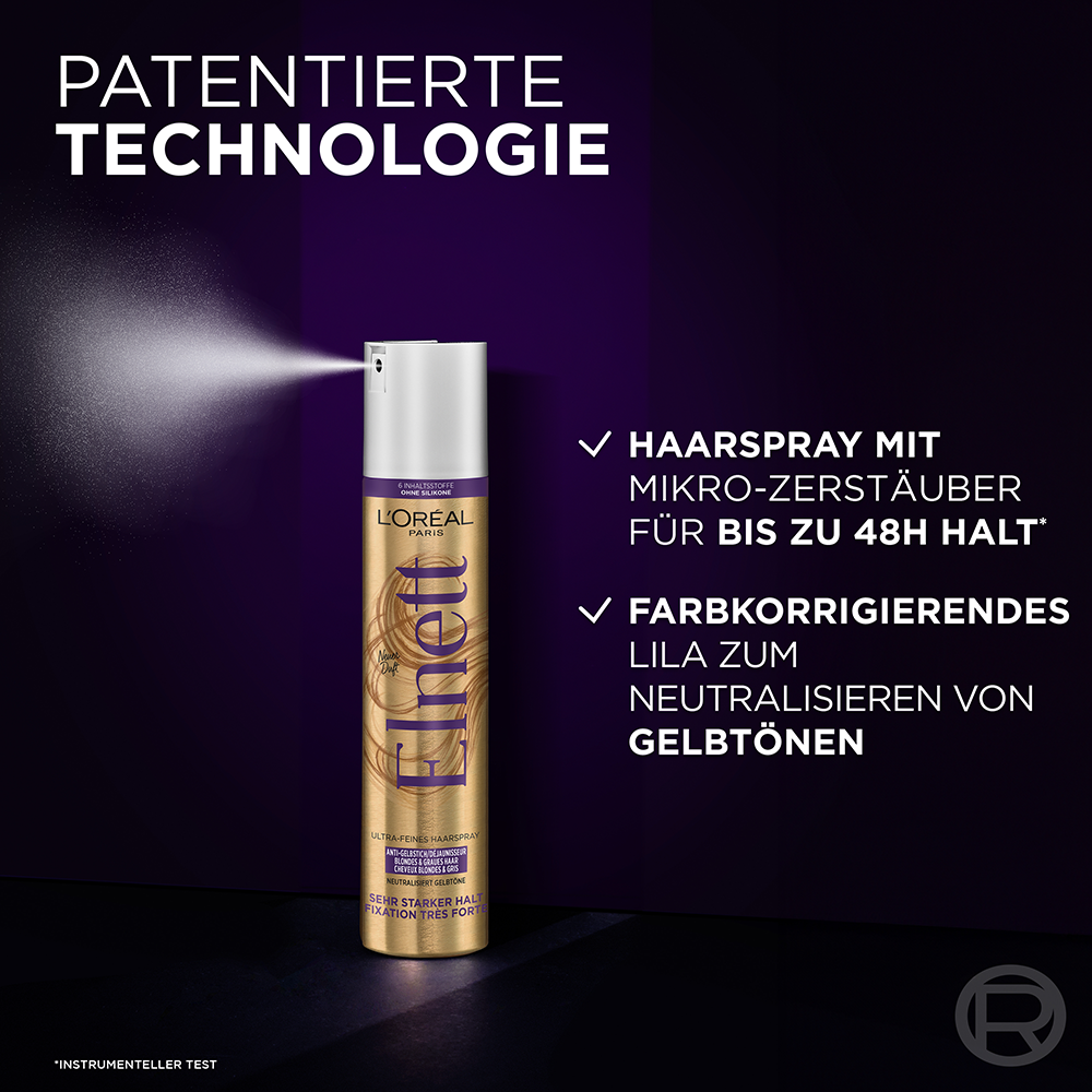 Bild: L'ORÉAL PARIS Elnett Ultra-Feines Haarspray Anti-Gelbstich