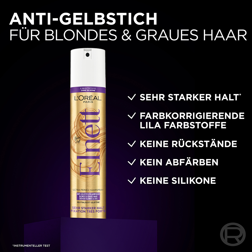 Bild: L'ORÉAL PARIS Elnett Ultra-Feines Haarspray Anti-Gelbstich