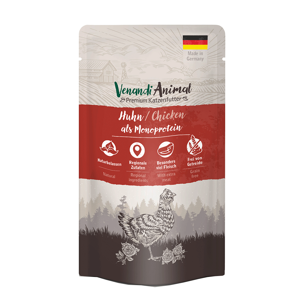 Bild: Venandi Animal Nassfutter Huhn als Monoprotein