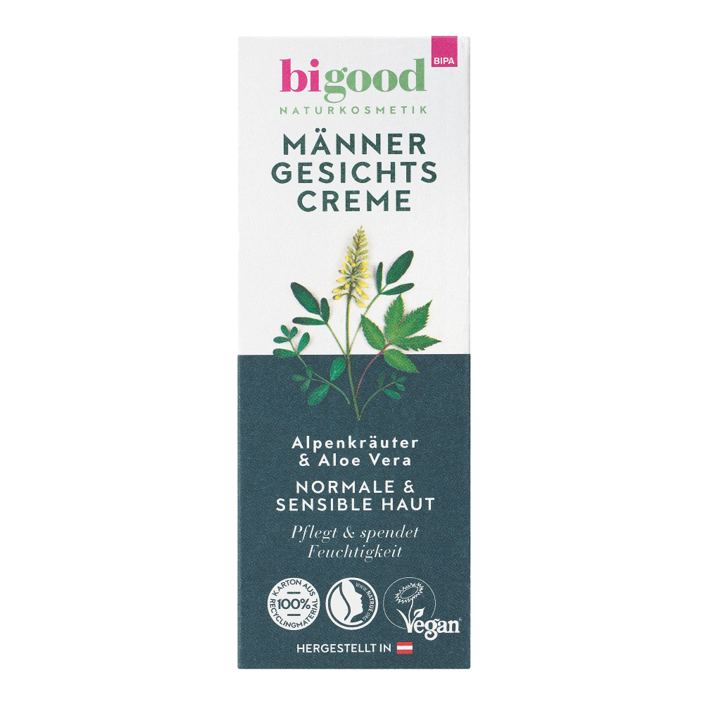 Bild: bi good Männer Gesichtscreme Alpenkräuter & Aloe Vera