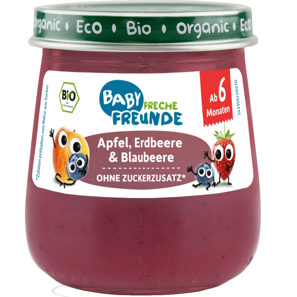 Bild: Freche Freunde Apfel, Erdbeere, Blaubeere