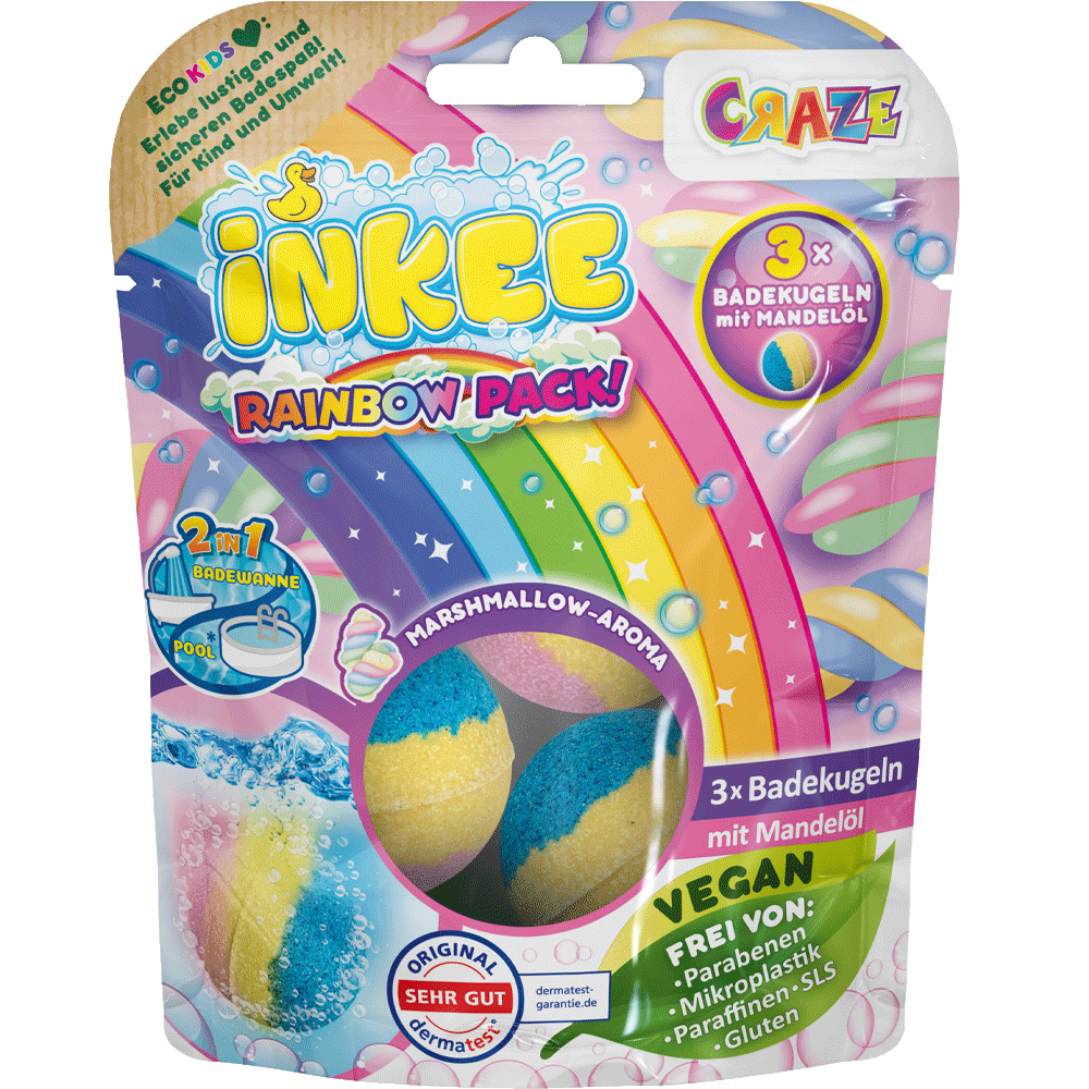 Bild: Craze Inkee Badebombe Regenbogen 