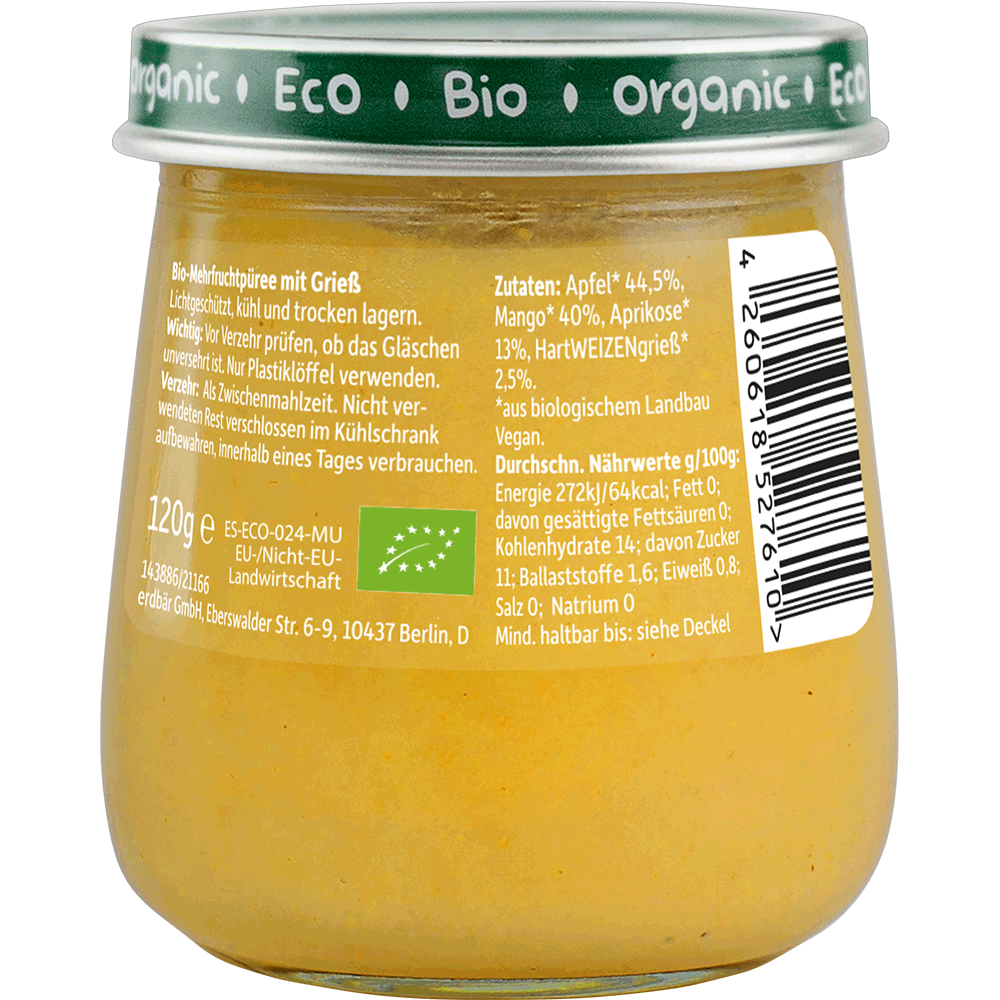 Bild: Freche Freunde Bio Gläschen Apfel, Mango & Aprikose