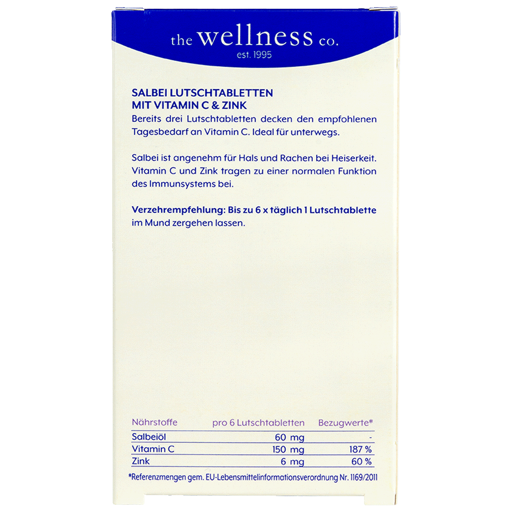 Bild: the wellness co. Salbei Halspastillen