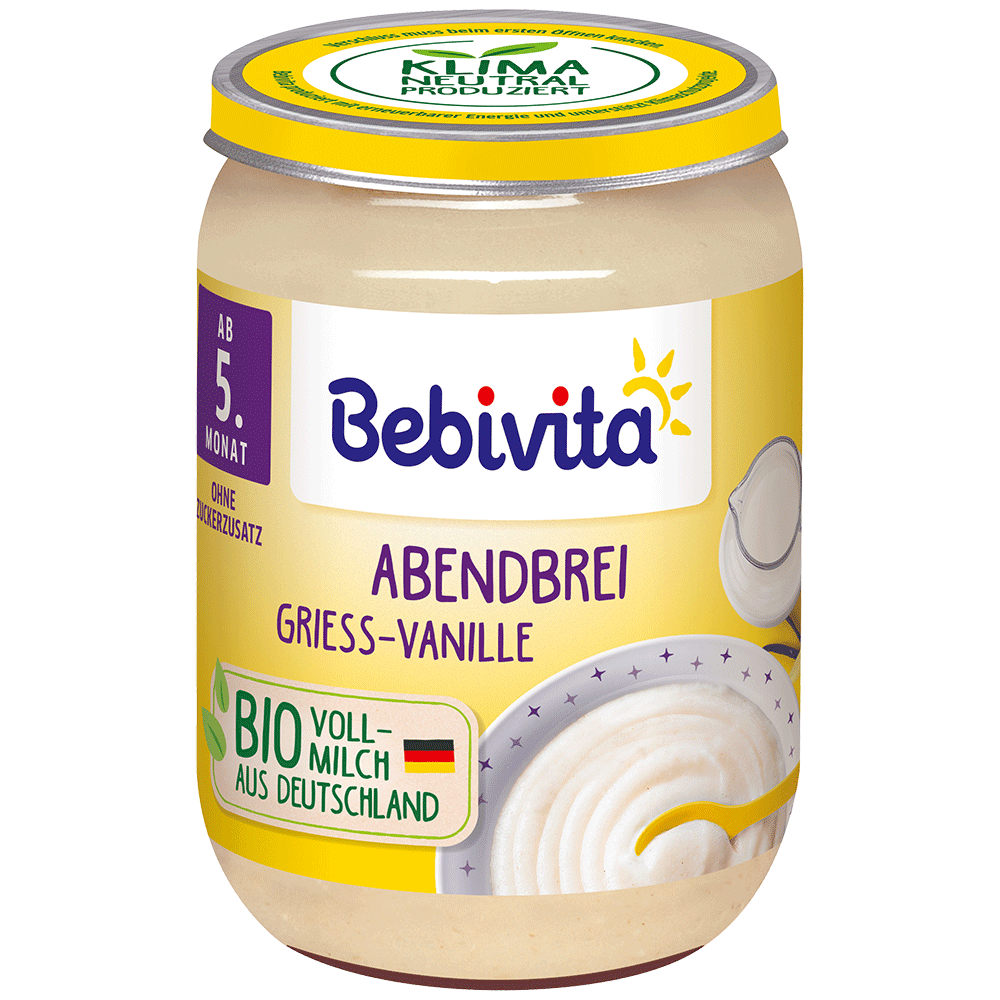 Bild: Bebivita Abendbrei Griess Vanille