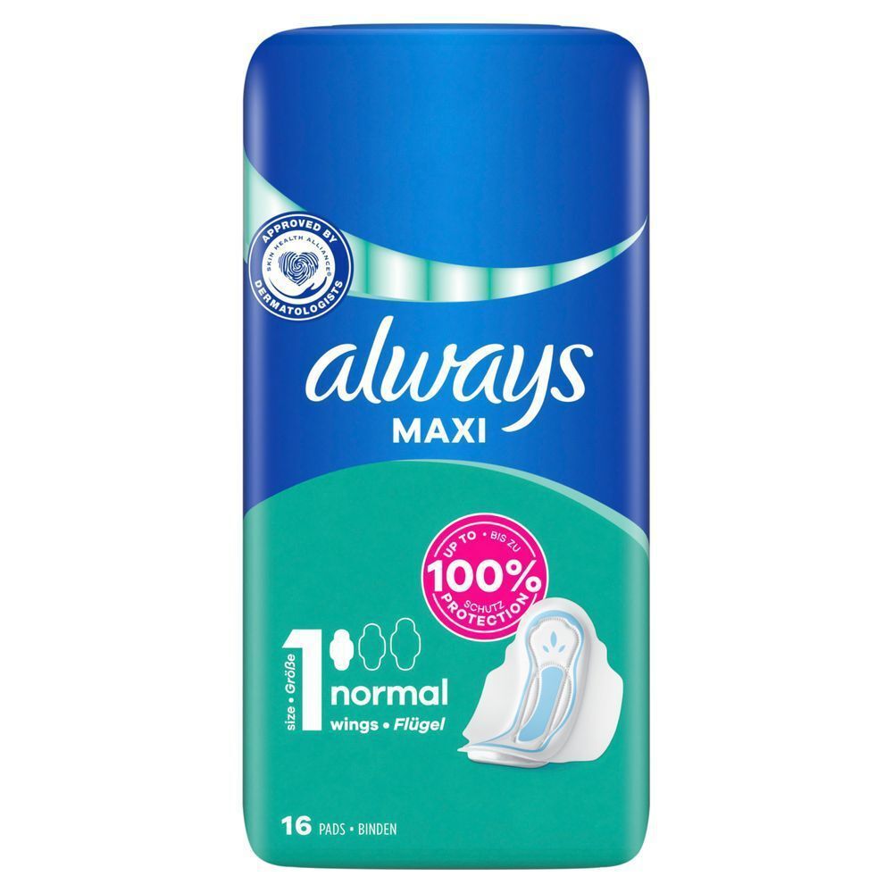 Bild: always Maxi Normal Binden Mit Flügeln (Größe 1)