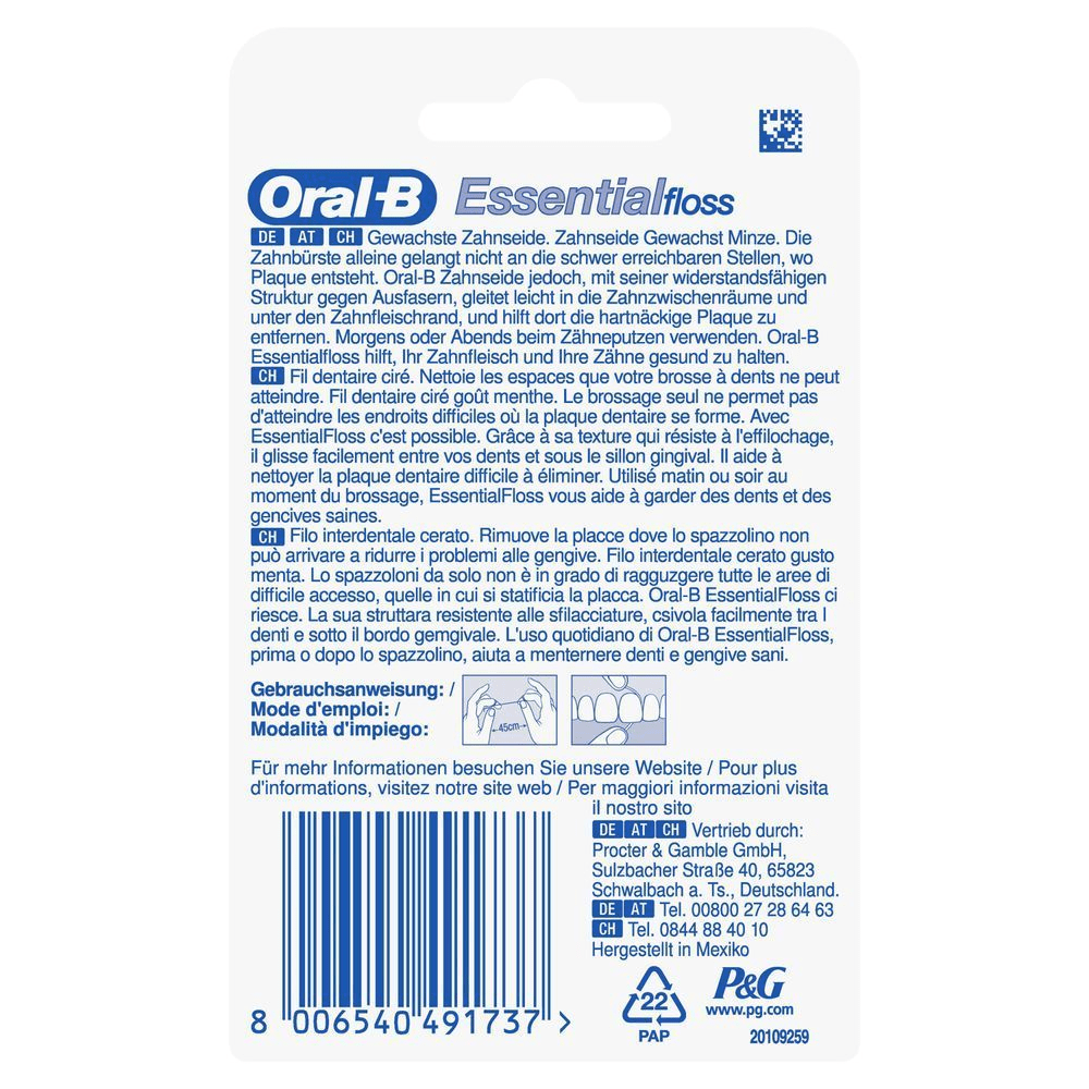 Bild: Oral-B Essential Floss Zahnseide Gewachst Minze