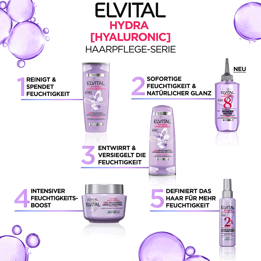 Bild: L'ORÉAL PARIS ELVITAL Haarfluid Hydra Hyaluronic Wonder Water
