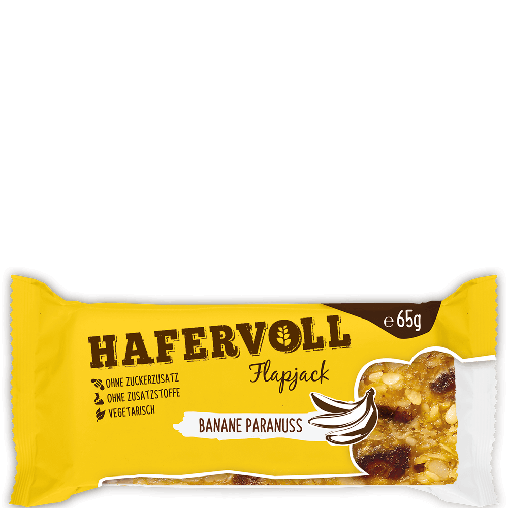 Bild: HAFERVOLL Flapjack Banane Paranuss
