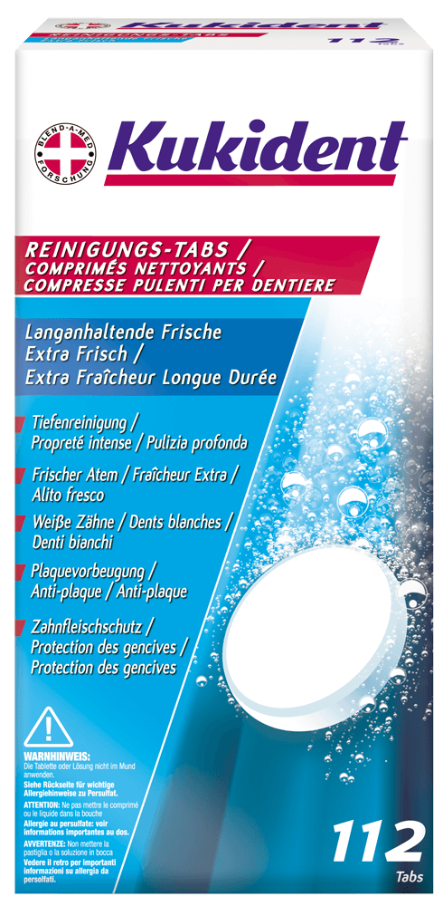 Bild: Kukident Reinigungstabs Langanhaltende Frische -Extra Frisch
