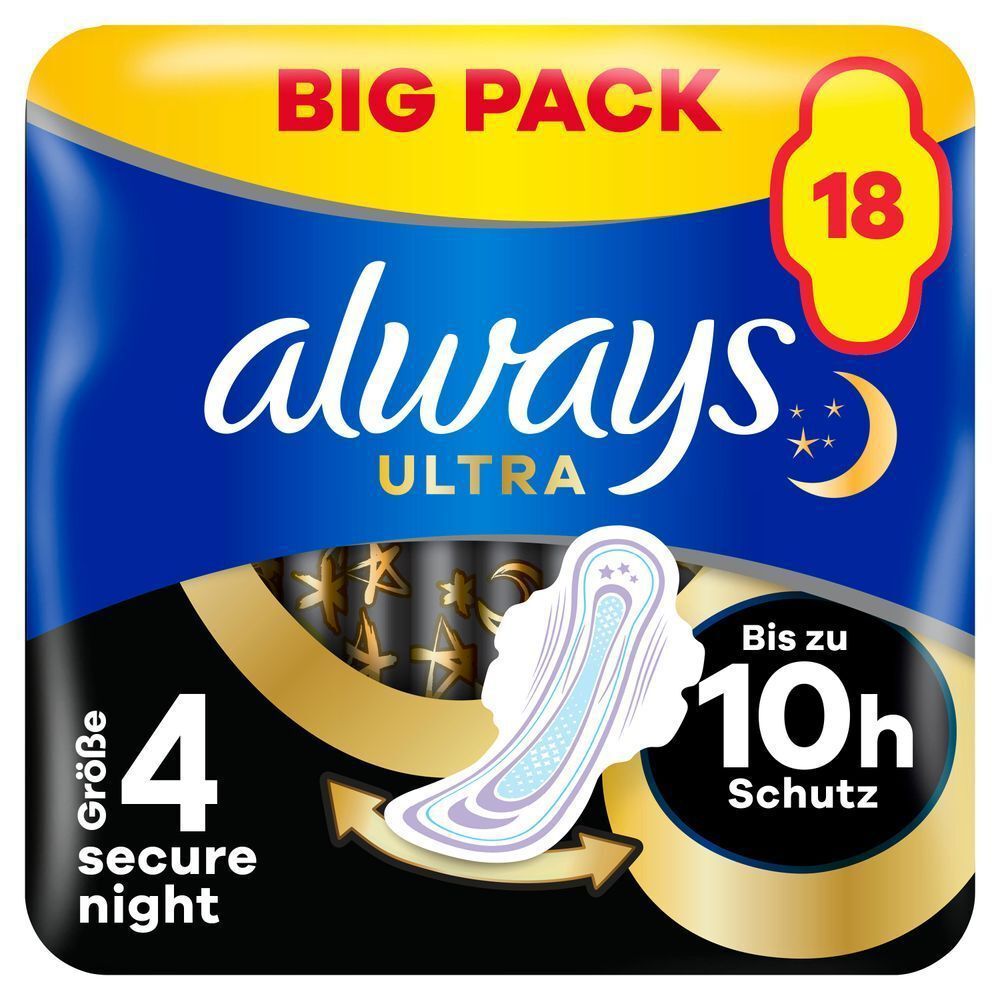 Bild: always Ultra Damenbinden Secure Night Mit Flügeln