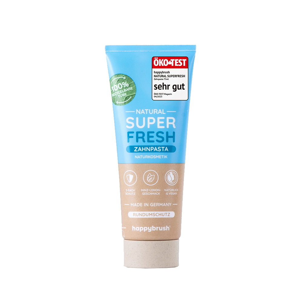 Bild: happybrush Zahnpasta Natural Super Fresh Rundumschutz