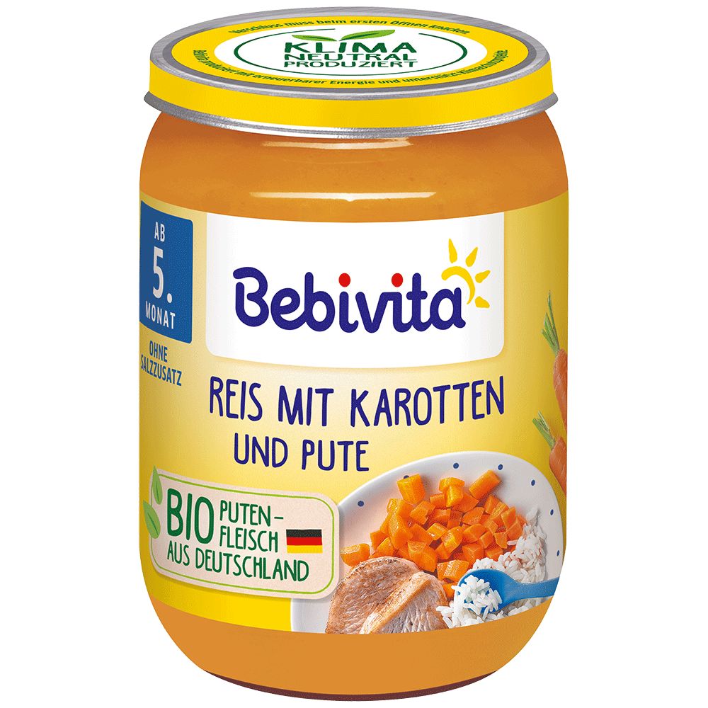 Bild: Bebivita Reis mit Karotten und Pute