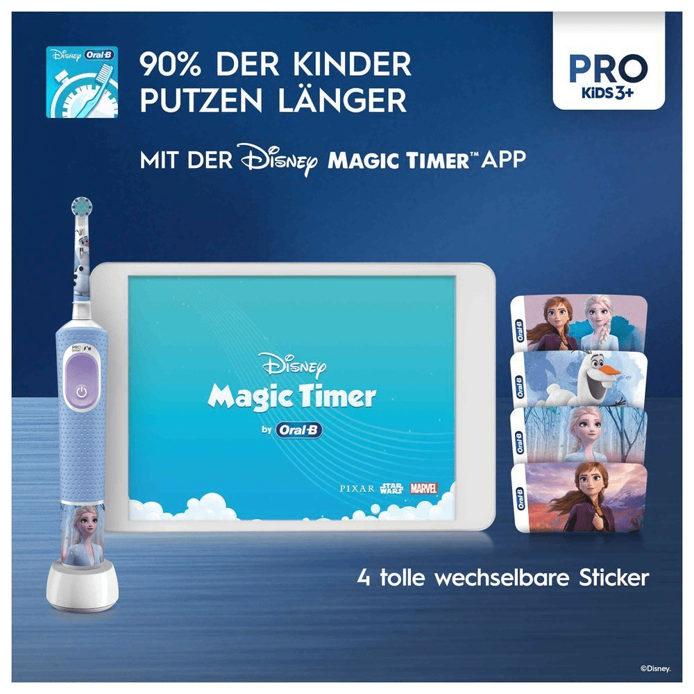 Bild: Oral-B Pro Kids Frozen Elektrische Zahnbürste, Blau/Lila