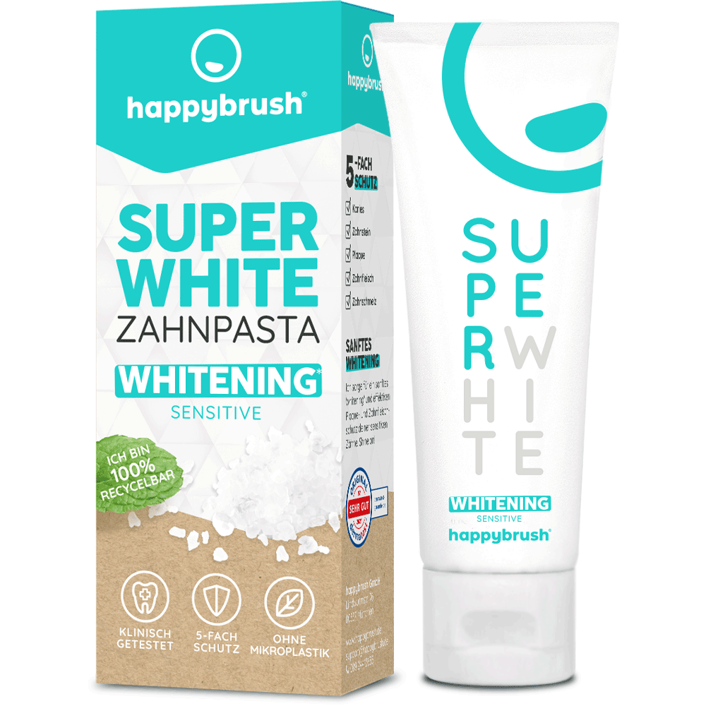 Bild: happybrush Super White Zahnpasta Whitening Sensitive