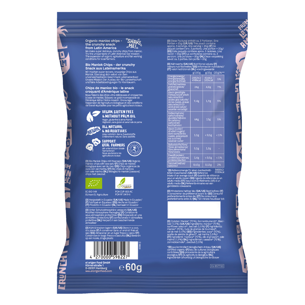 Bild: El Origen Bio Maniok Chips