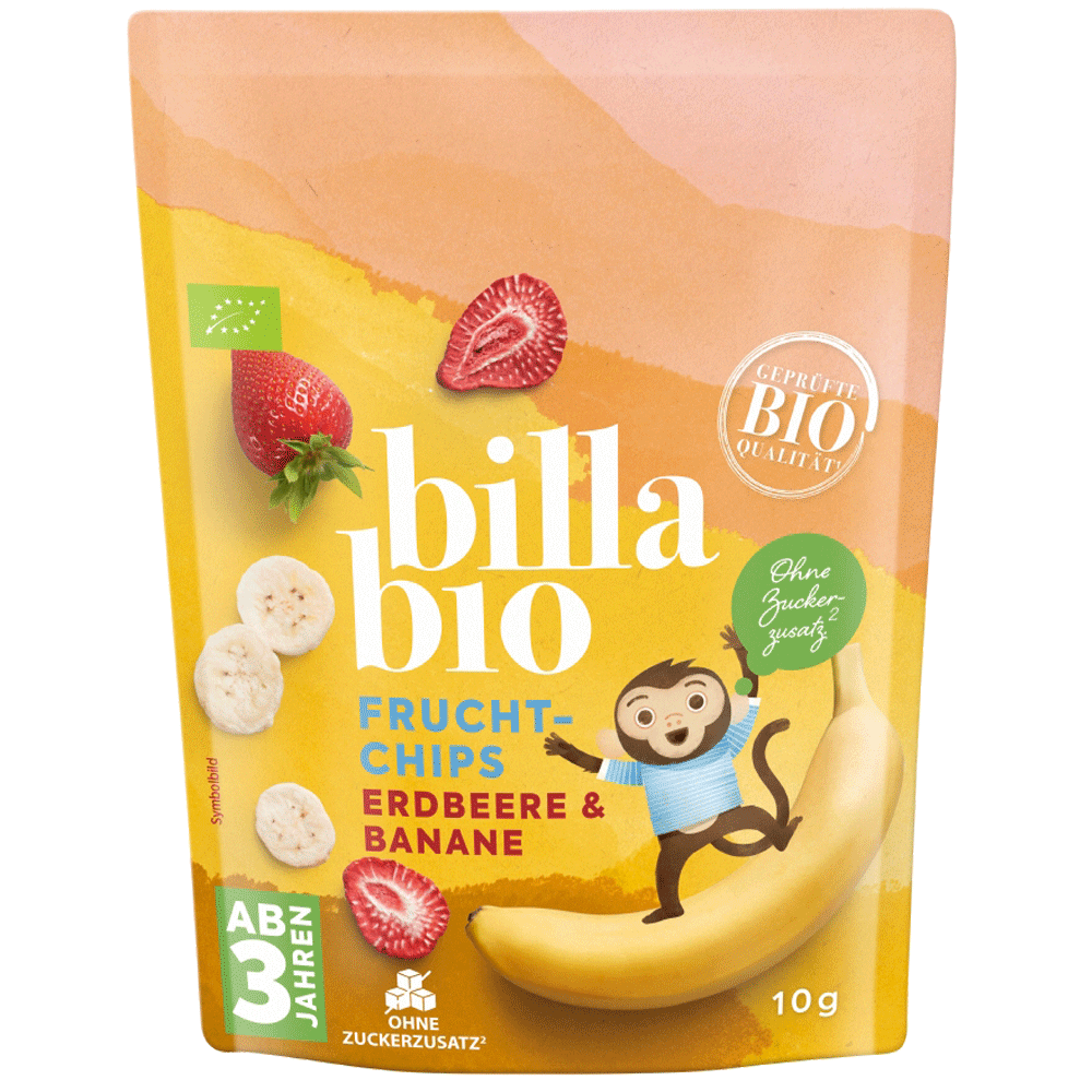 Bild: Billa Bio Fruchtchips Erdbeere und Banane