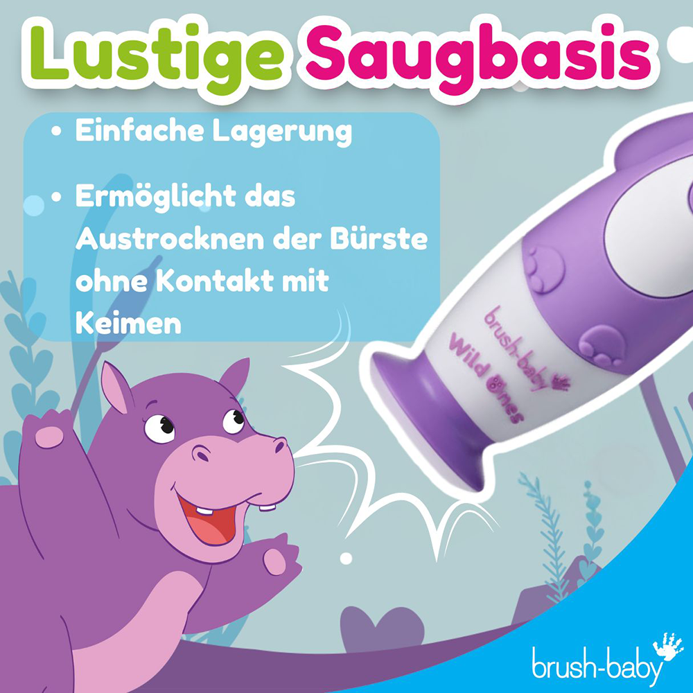 Bild: brush-baby Wild Ones Wiederaufladbare Elektrische Zahnbürste Holly Hippo