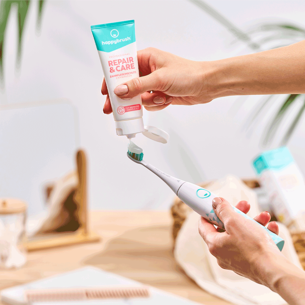 Bild: happybrush Zahnpasta Repair & Care Zahnfleischschutz