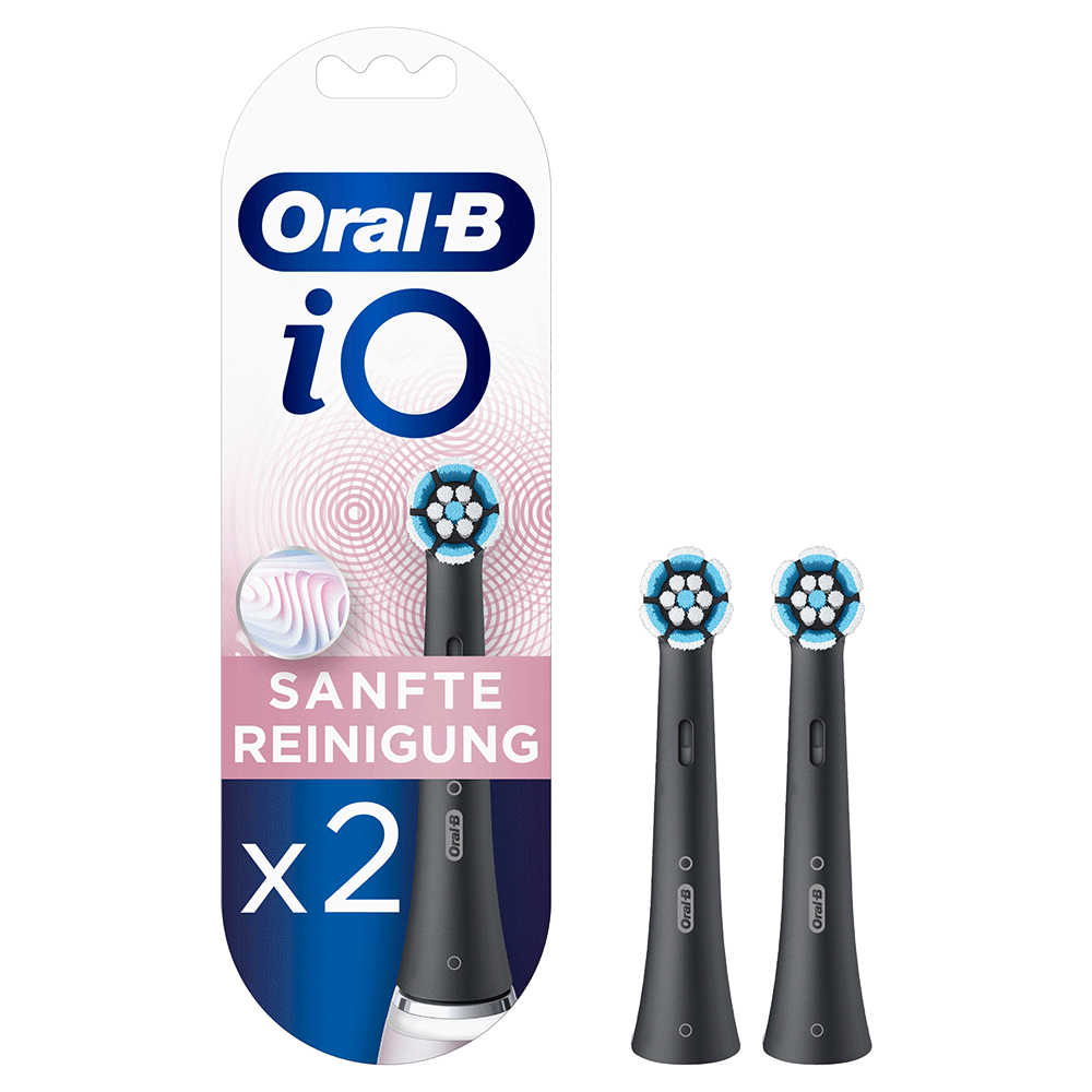 Bild: Oral-B iO Sanfte Reinigung Aufsteckbürsten, Schwarz