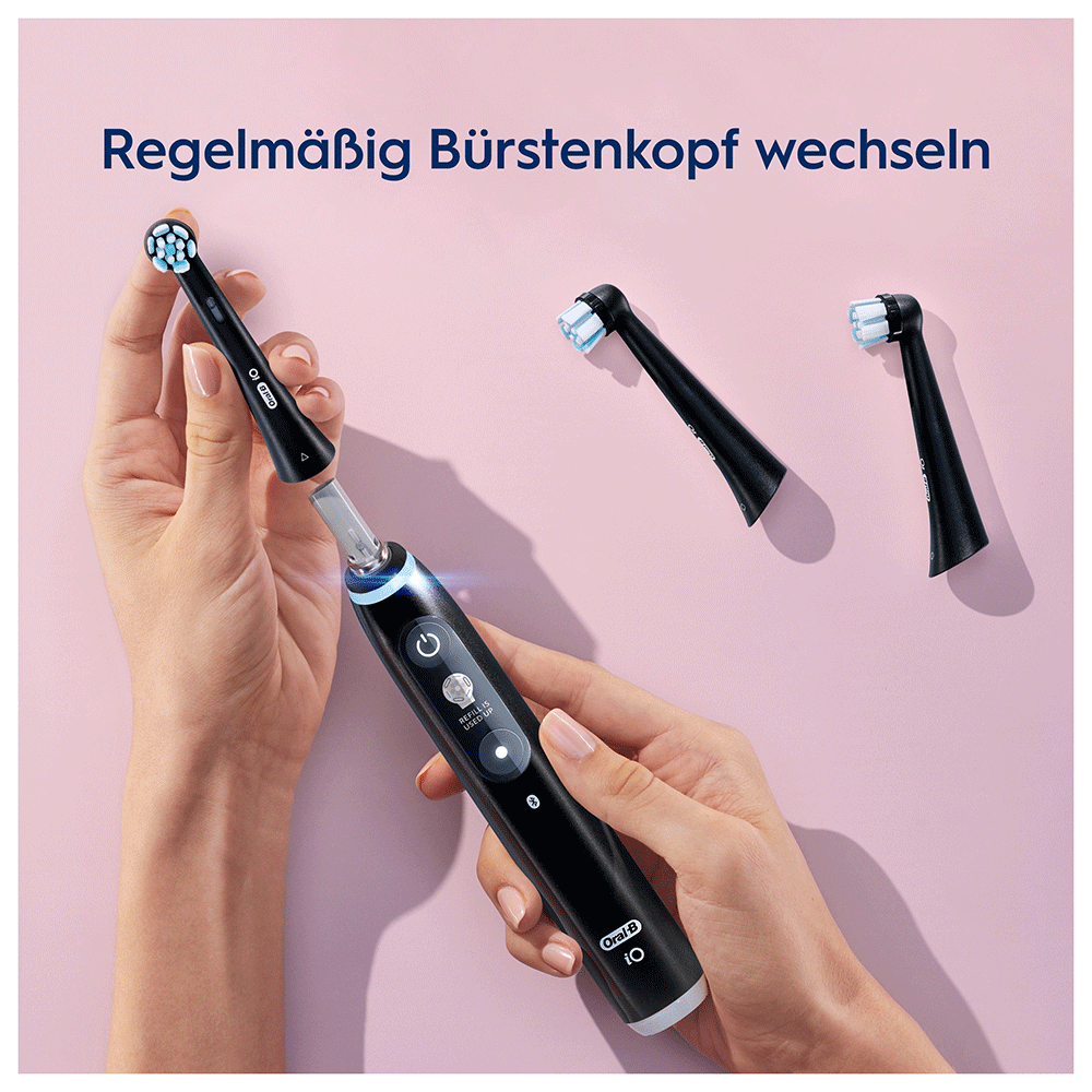 Bild: Oral-B iO Sanfte Reinigung Aufsteckbürsten, Schwarz