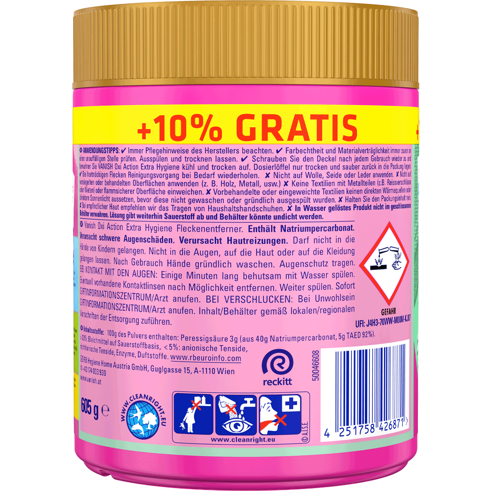 Bild: Vanish OxiAction Wäsche Booster Extra Hygiene