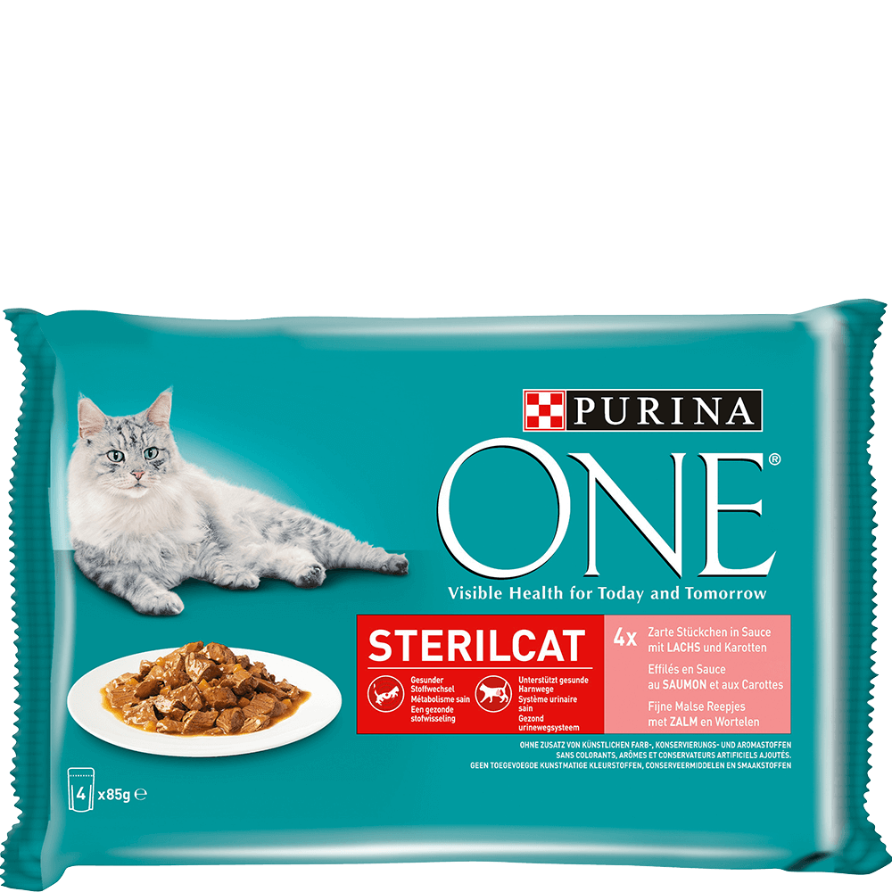 Bild: Purina ONE STERILCAT Lachs & Karotte