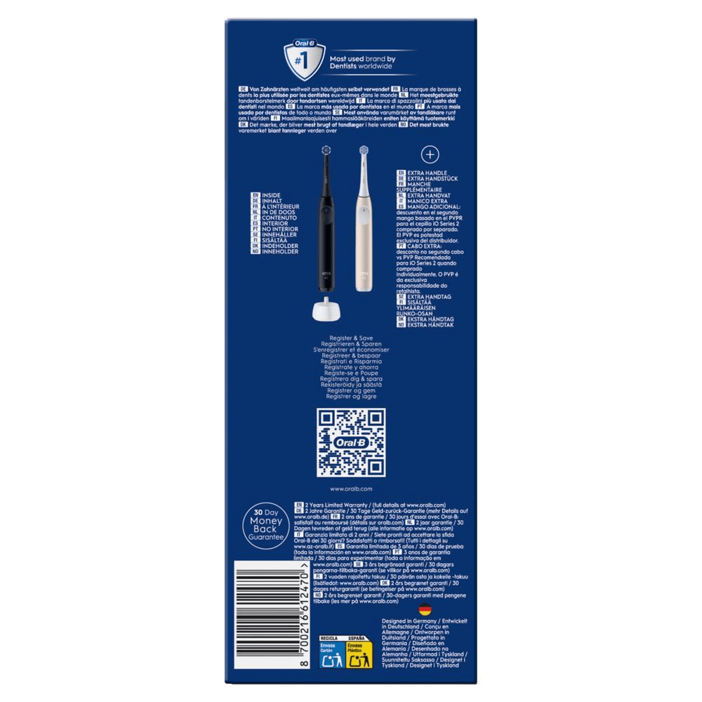 Bild: Oral-B iO Series 2 Elektrische Zahnbürste, Night Black / Calm Pink