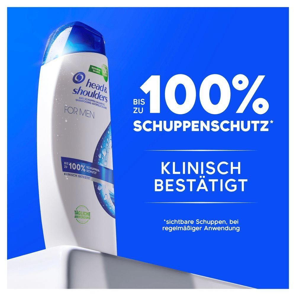 Bild: head & shoulders For Men Anti-Schuppen-Shampoo, Bis Zu 100% Schuppenschutz, 300ML
