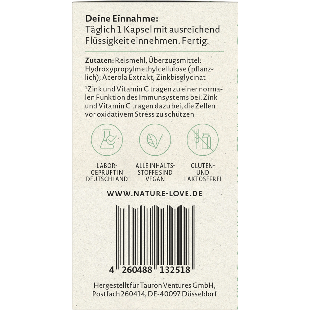 Bild: NATURE LOVE Zink & Vitamin C