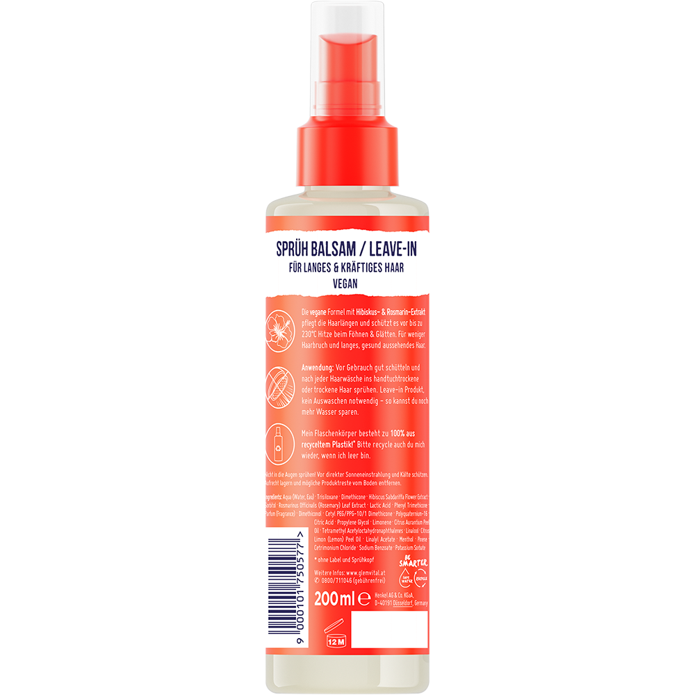 Bild: GlemVital Langhaar Sprüh Balsam Hibiskus und Rosmarin
