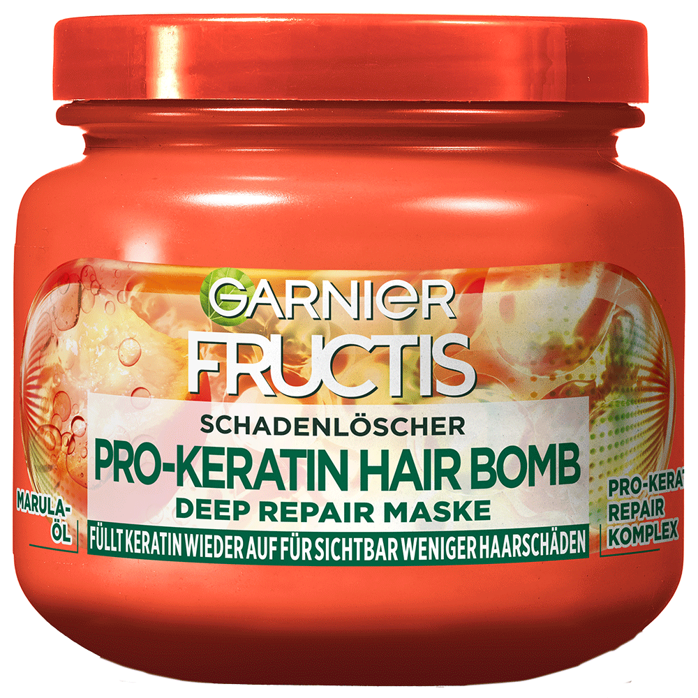 Bild: GARNIER FRUCTIS Schadenlöscher Pro-Keratin Hair Bomb Maske