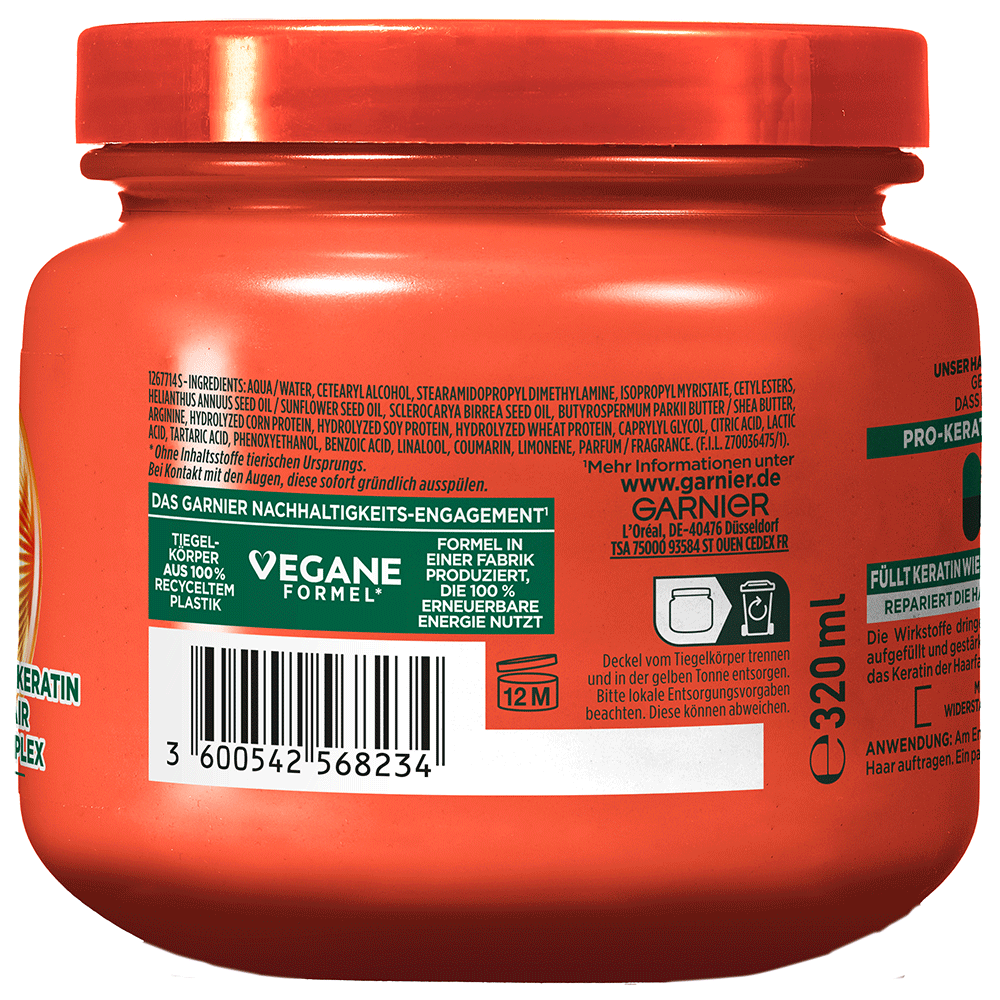 Bild: GARNIER FRUCTIS Schadenlöscher Pro-Keratin Hair Bomb Maske
