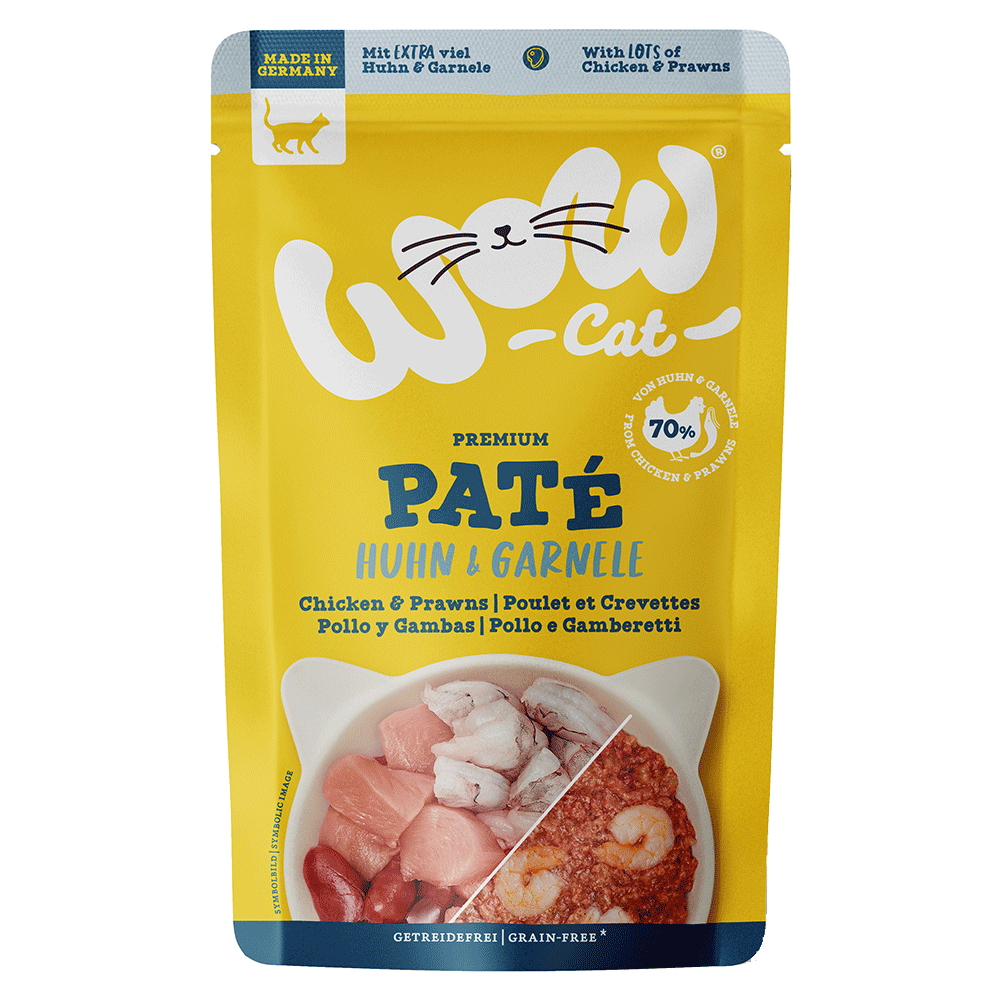 Bild: WOW Cat Premium Paté Huhn und Garnele