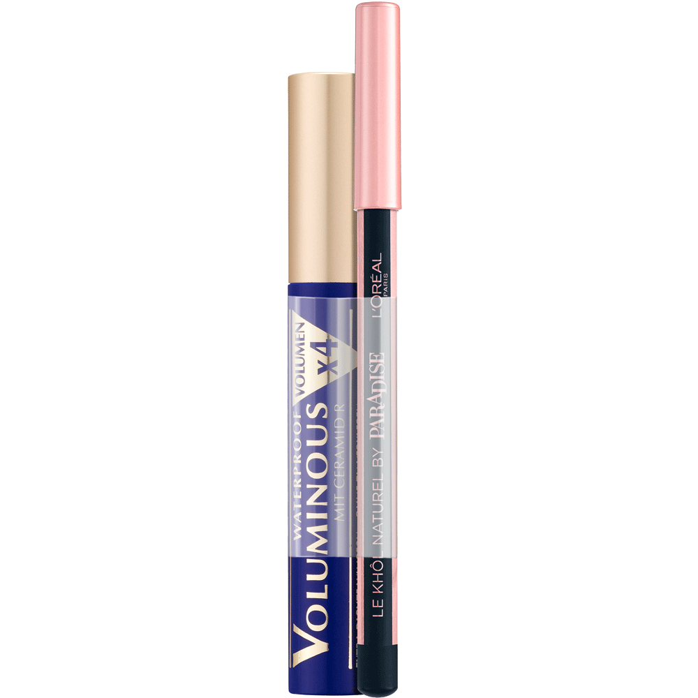 Bild: L'ORÉAL PARIS Set Voluminous Waterproof Mascara + Le Khôl Naturell by Paradise 101 Midnight Black