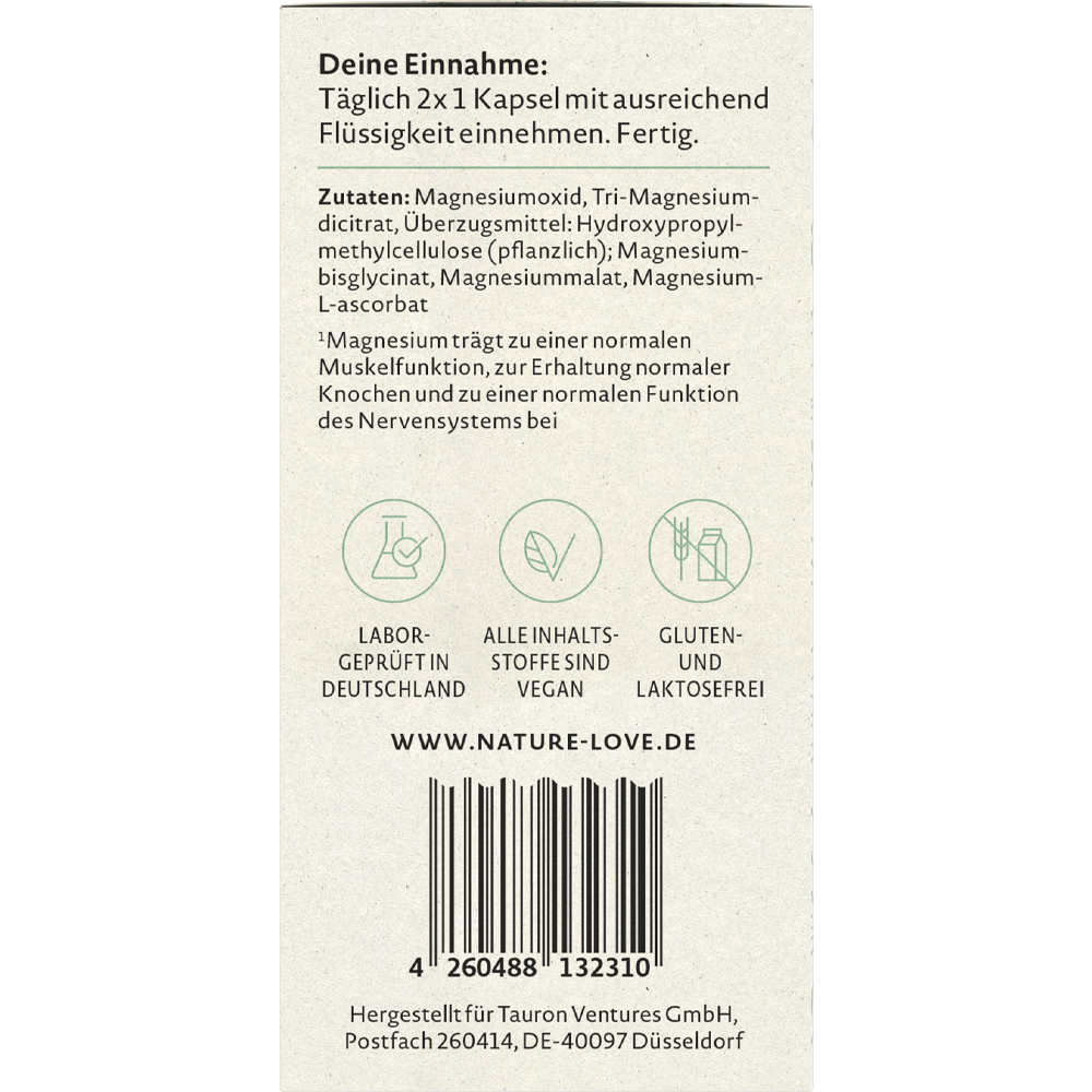 Bild: NATURE LOVE Magnesium Komplex