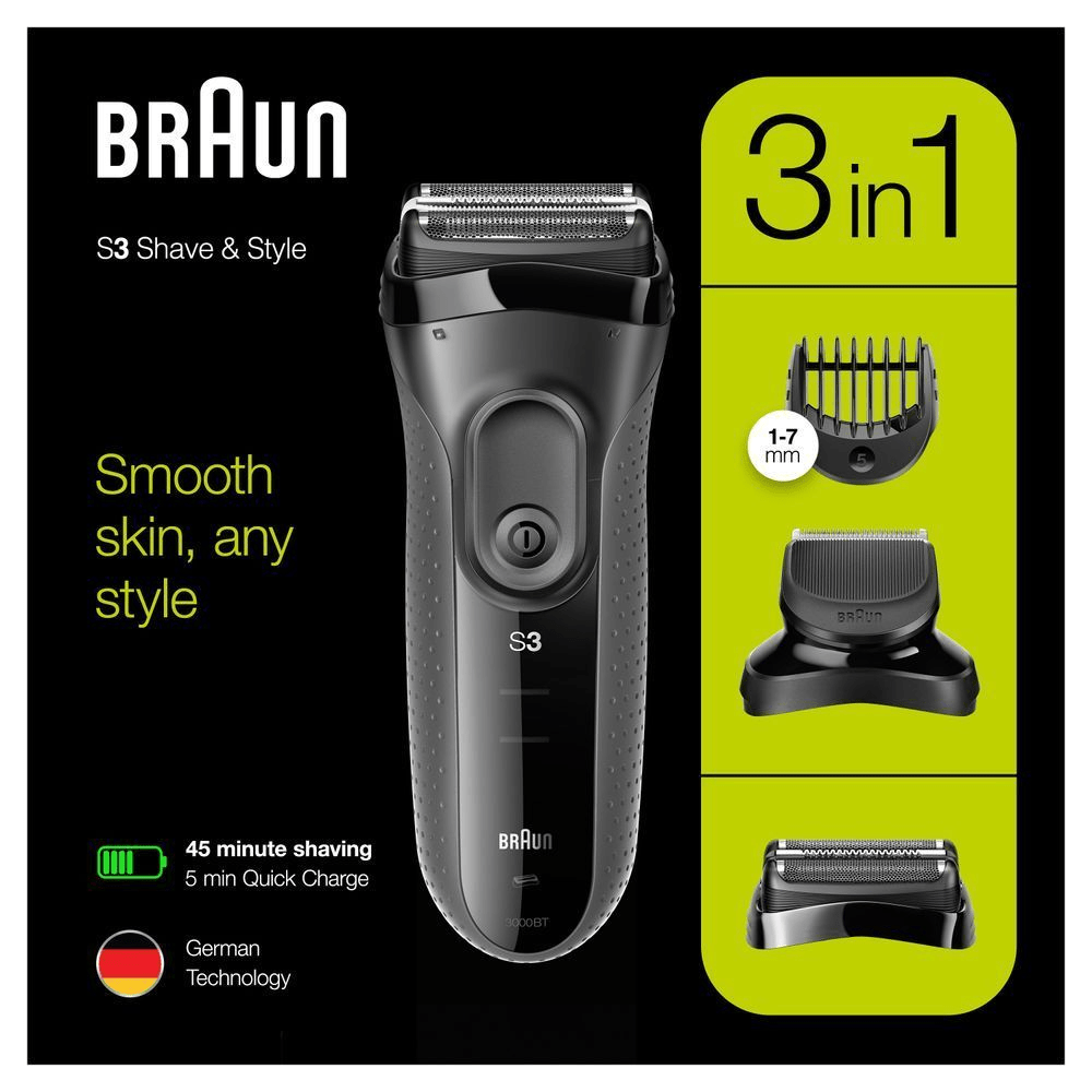 Bild: Braun Series 3 Shave&Style 3000BT Elektrorasierer
