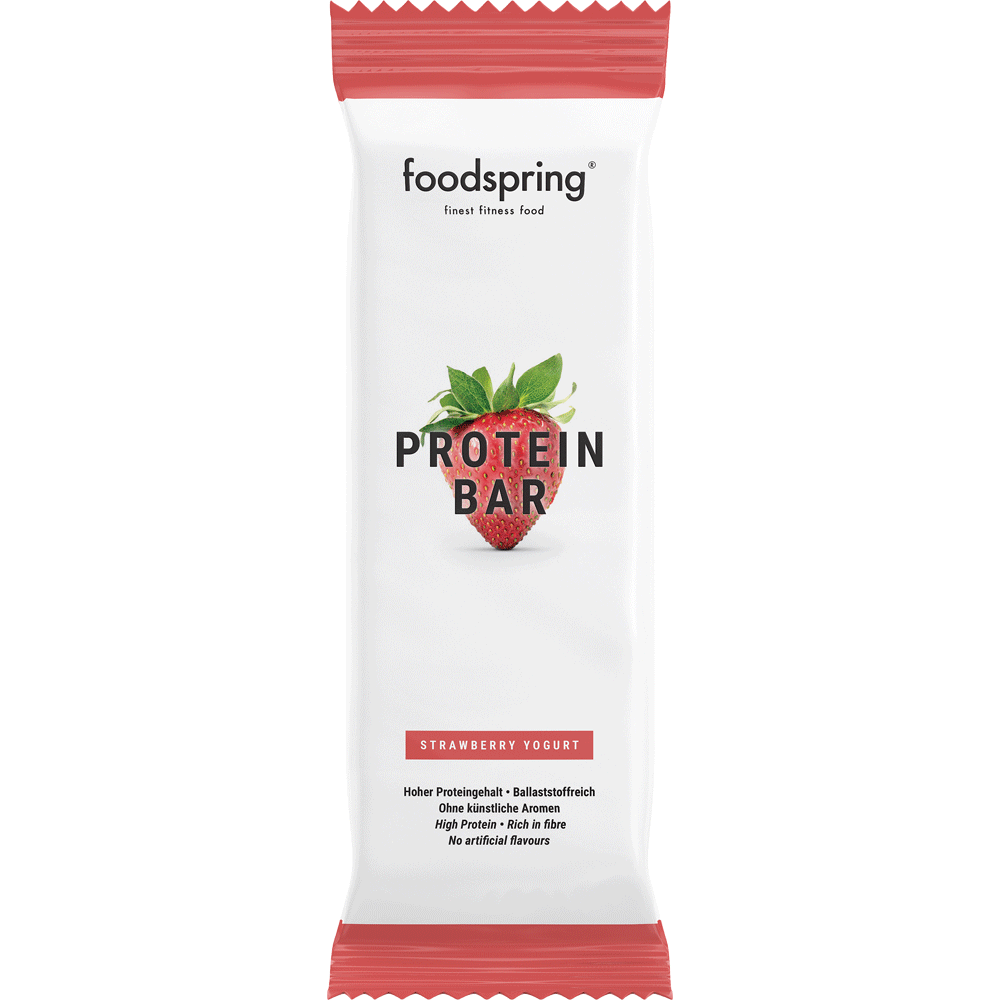 Bild: foodspring Protein Riegel Strawberry Yoghurt