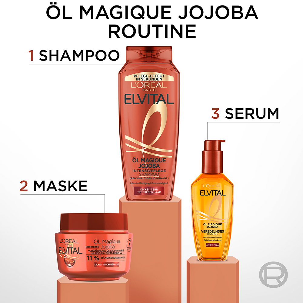 Bild: L'ORÉAL PARIS ELVITAL Öl Magique Jojoba Shampoo